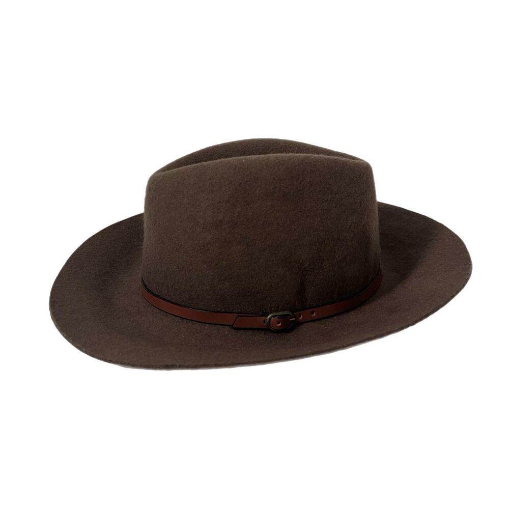 Hinge Nordstrom 100% Wool Hat Fedora Brown Women's One Size